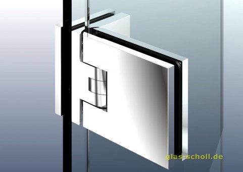 Flamea+ 90° extrastark Glas-Glas Pendel-Duschtürband (verdeckte Verschraubung) glanzverchromt