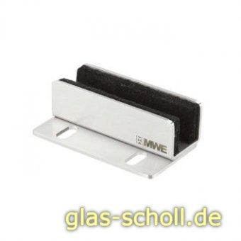 MWE Edelstahl Bodenführung Schrankbefestigung für Glas Edelstahl geschliffen