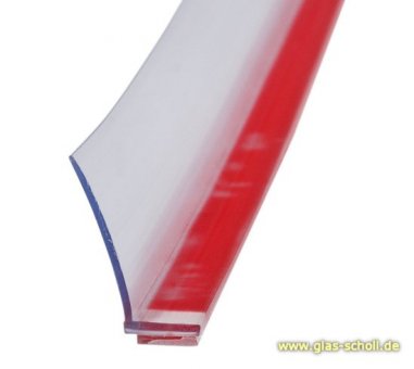 Duschtürdichtung selbstklebend mit seitlicher Dichtlippe 2500mm für 8mm Glas Duschtürdichtung selbstklebend mit seitlicher Dichtlippe