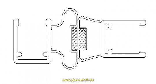 Magnetprofil 90° für Pendeltüren (2500mm) Duschdichtung für 6-8mm Glas 