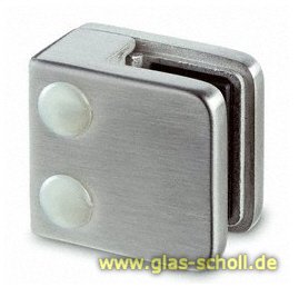 4x Glasklemmenhalter Edelstahl 45x45 eckig für Vierkantprofil (4er-Set) gebürstet