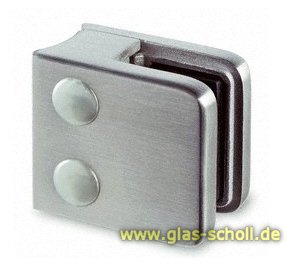 Glasklemmenhalter Edelstahl 45x45 eckig (4er-Set) für Rundrohr gebürstet