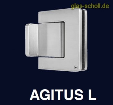 MWE Agitus-L Pendeltürband 90° Glas-Wand beidseitiger Anschraublasche Edelstahl geschliffen