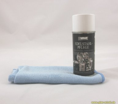 Edelstahl Reinigungs- u. Pflegespray (150ml) inkl. Mikrofasertuch 
