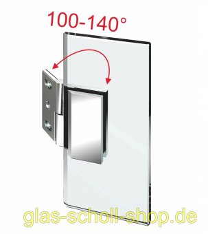 Flamea-Flinter-Nivello 100-140° VERSTELLBARER Glas-Wand Winkelverbinder glanzverchromt