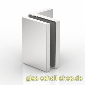 Flamea-Flinter-Nivello-Fluture 90° Glas-Wand Winkelverbinder (keine sichtbare Schrauben) glanzverchromt