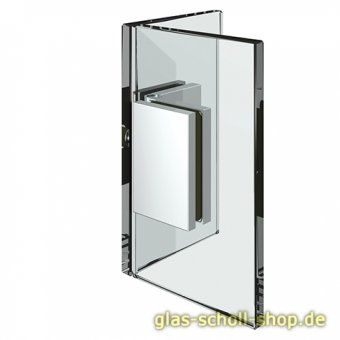 Flamea+ Winkelverbinder 90° Glas-Glas stufenlos von 80-180° verstellbar (verdeckte Verschraubung) Edelstahlfinish PVD