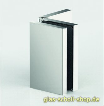 Flamea+ Winkelverbinder 90° Glas-Wand stufenlos von 60-100° verstellbar (verdeckte Verschraubung) glanzverchromt