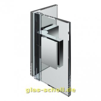 Nivello 90° Glas-Glas wählbar in DIN RECHTS/LINKS Hebe-Senk-Anschlag Duschtürband glanzverchromt