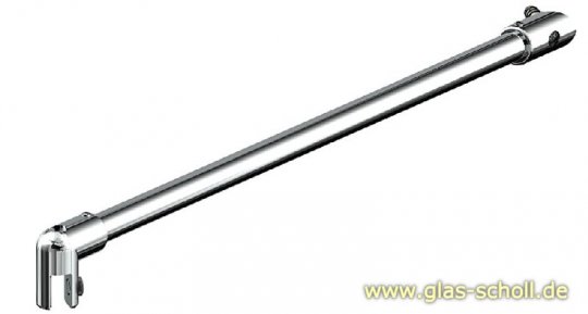 runde Stabilisierungsstange mit 45° GLAS-WANDanschluß 460 mm glanzverchromt (MS7)