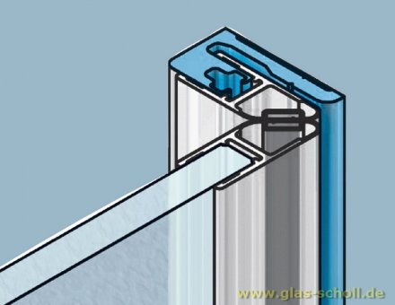 Trägerprofil für Dichtungen als Türanschlag 2010 mm - E6/EV5 glanzeloxiert