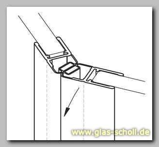 Magnetprofil 135°/Fünfeck (2010mm) Duschdichtung für 6-8mm Glas 