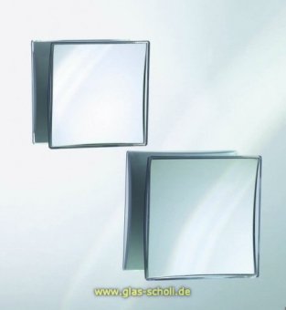 Design Kosmetikspiegel SPT 40 klein mit Saugnäpfen und 5/8-fache Vergrößerung 130x130 5-fache Vergrößerung