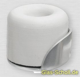 Türpuffer, für Innentüren d=40mm neusilber eloxiert Bodenmontage weiß