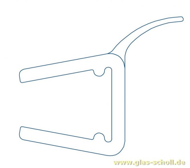 Wasserabweisprofil 135° (2010mm) Duschdichtung für 6-8mm Glas 