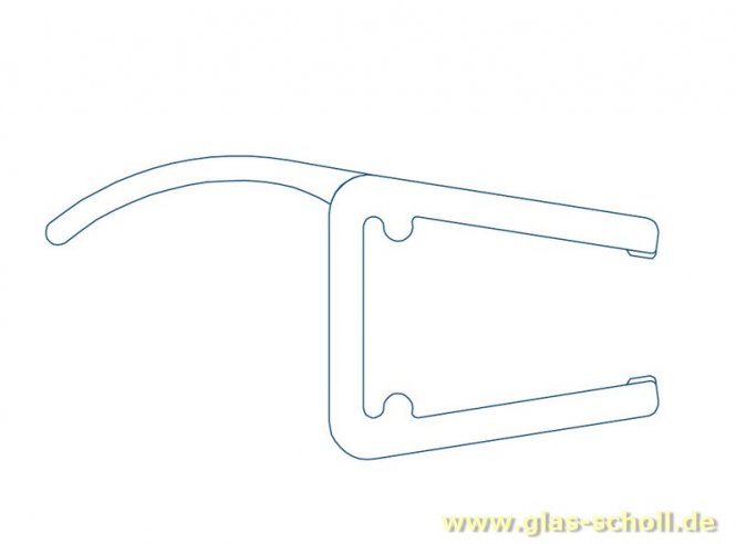 Mitteldichtprofil mit Weichlippe (2500mm) Duschdichtung 6-8mm Glas-ÜBERLÄNGE 