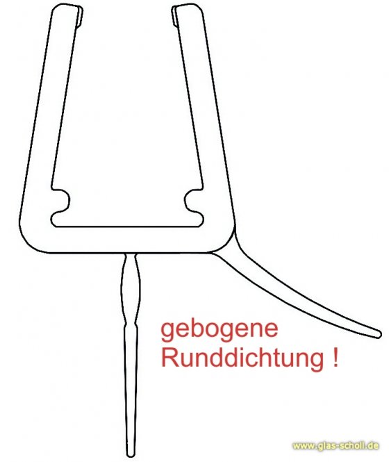 GEBOGENES unteres Wasserabweisprofil mit 135° Lippe (1150-1200mm) 6-8mm 