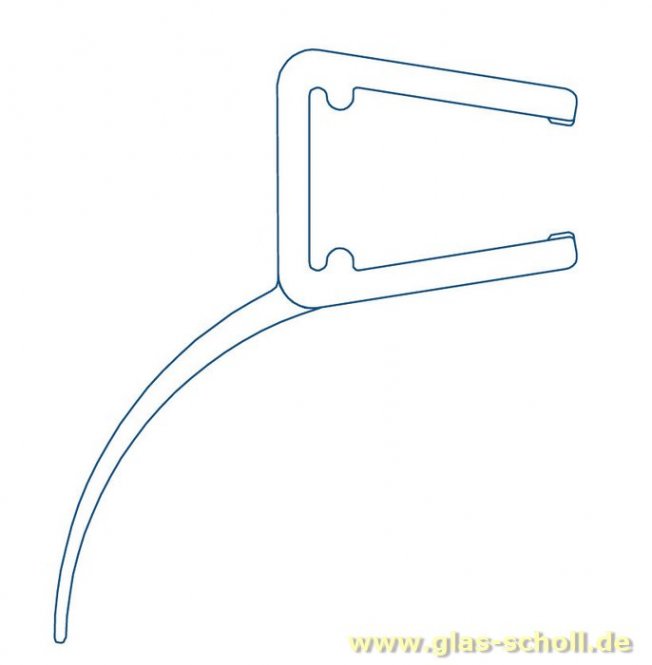 Mitteldichtprofil für überlappende Duschtüren/Falttürflügel (2500mm) Duschdichtung 6-8mm ÜBERLÄNGE 