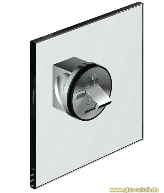 einseitig flächenbündiger Glastürgriff, für 8-10mm Glasstärke glanzverchromt