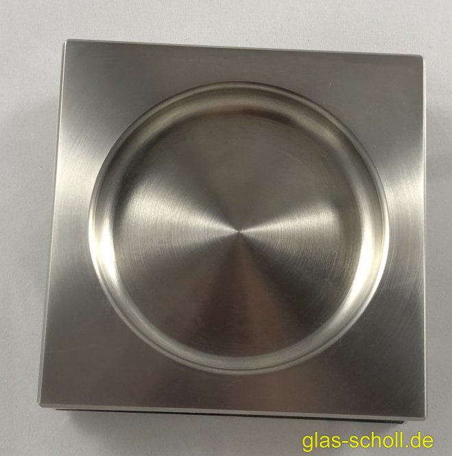 quadratische Edelstahl Griffmuschel verschraubbar beidseitig 80x80mm Loch 70mm 