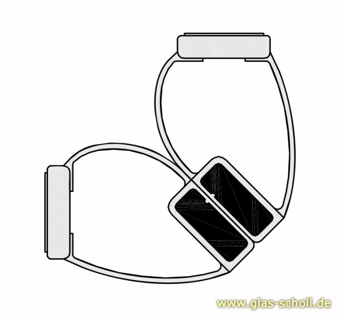 selbstklebende 90 Grad Magnet-Eck-Duschdichtung (2500mm) 8-12mm Glas 