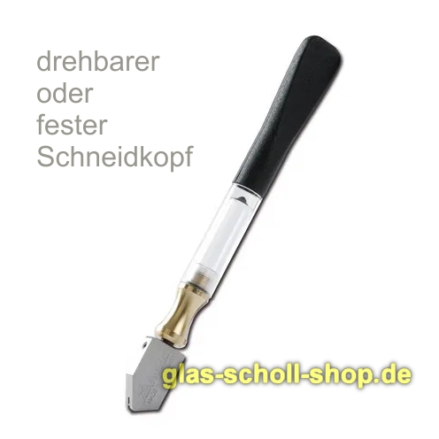 Silberschnitt® Öl-Glasschneider mit Öltank Kunststoff 3-12mm Drehbarer Schneidkopf 