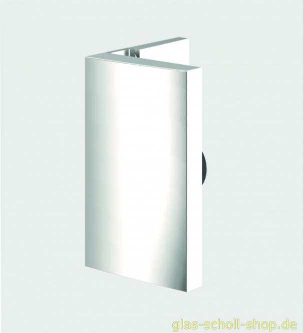 Pavone flächenbündiger Winkelverbinder Glas-Wand 90° glanzverchromt