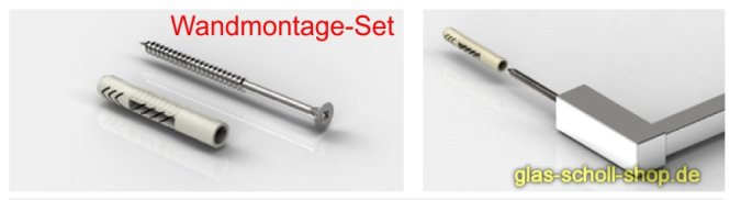 eckiger Handtuchhalter kürzbar Glas-/Wandmontage glanzverchr.