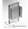 Artikelbild 2 des Artikels “FlinterPro Duschtürband Glas-Wand 90° nach außen öffnend (unterbrochene Dichtung) glanzverchromt“