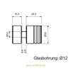Artikelbild 2 des Artikels “beidseitiger Edelstahl Duschtürgriff matt geschliffen d=30mm, einseitig flacher “