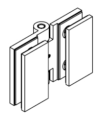 Wellness Glas-Glas 180Grad Duschtürband  (nach innen öffnend) glanzverchromt