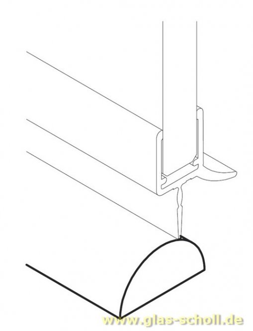 unterer gerader 10mm Acrylstab klar durchsichtig  (1000 mm) Schwallschutz/Duschdichtung 