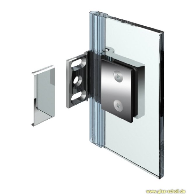 Flinter Duschtürband Glas-Wand 90° nach außen öffnend (2 Federn mittelschwer) glanzverchromt