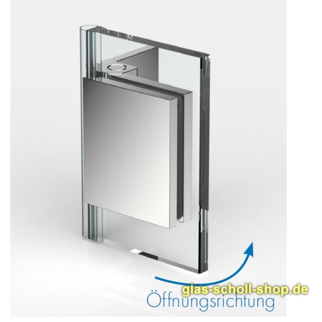 FlinterPro Duschtürband Glas-Wand 90° (nach ihnnen öffnend) glanzverchromt