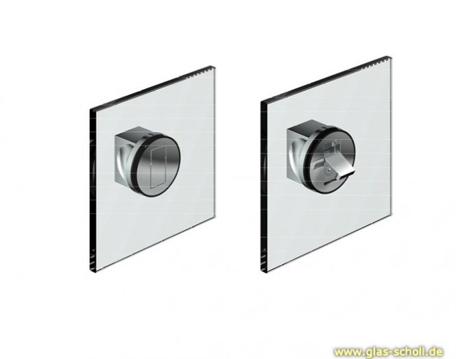 einseitig flächenbündiger Glastürgriff, für 8-10mm Glasstärke glanzverchromt