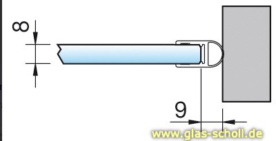 Streifdichtung mit CHROMDEKOR (2010mm) Duschdichtung für 6-8mm Glas 