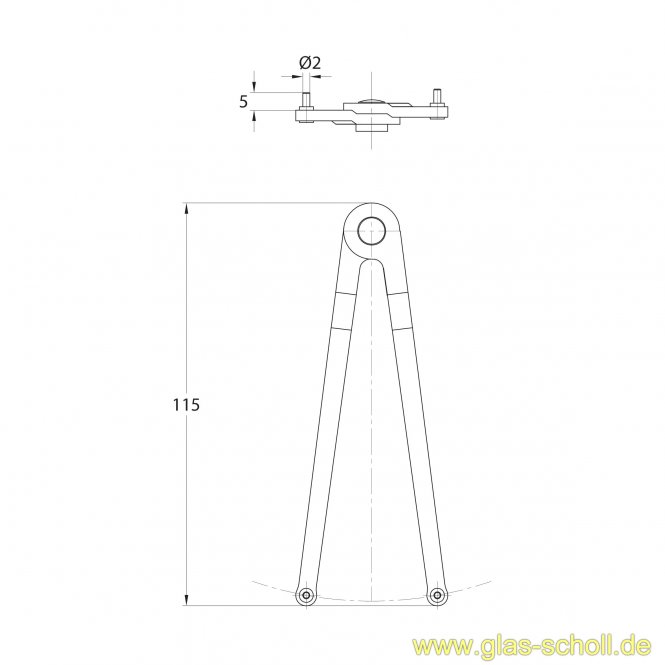 Stiftschlüssel für Duschtürbänder NEXT Schlüssel
