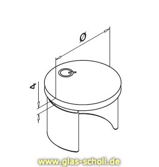 Edelstahl Abschlusskappen gebürstet für gerades Ganzglasgeländer (Paar-2 Stk) 
