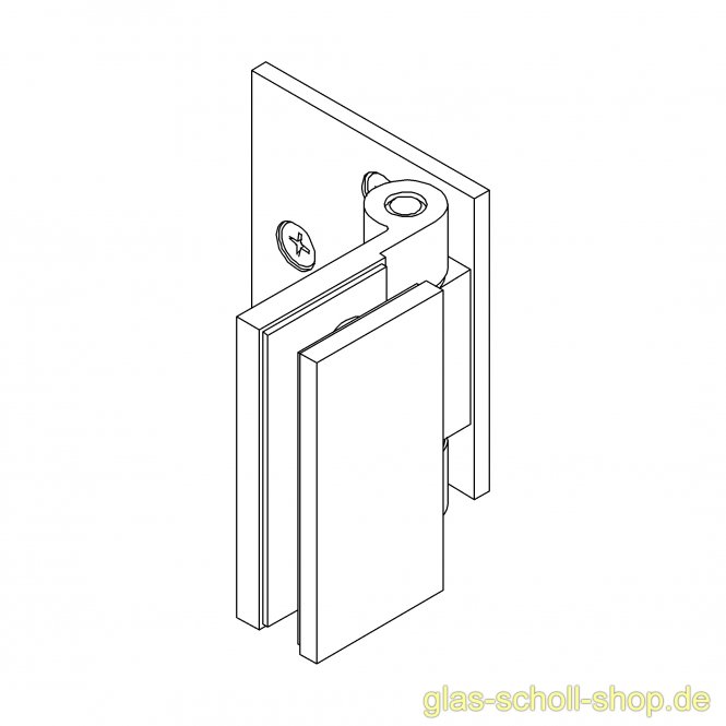 Wellness Glas-Wand 90Grad Duschtürband  (nach innen hin öffnend) glanzverchromt