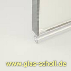 selbstklebendes unteres/seitliches Abweisprofil mit Balg (2500mm) für 8-12mm Glas 