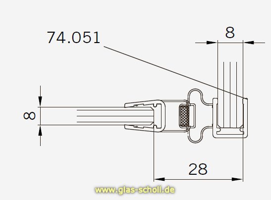 Magnetprofil 90° für Pendeltüren (2500mm) Duschdichtung für 6-8mm Glas 