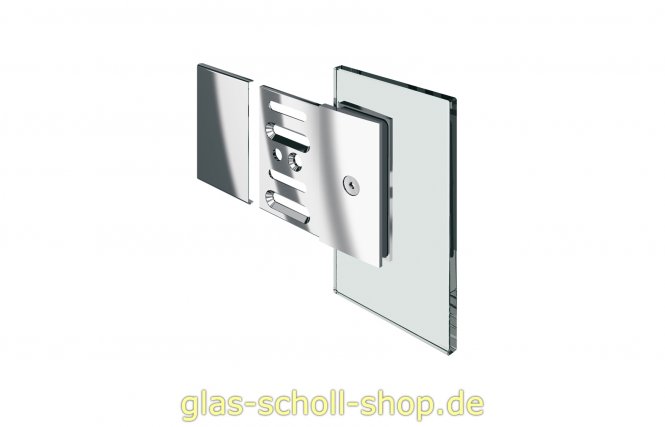 Längsverbinder Glas-Wand 180° passend zu Farfalla, Pillango und Papillon glanzverchromt