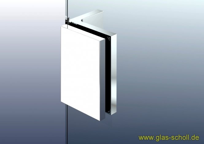 Flamea+ Winkelverbinder 90° Glas-Wand Edelstahlfinish PVD