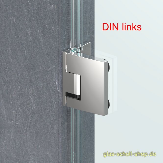 Pavone flächenbündiges Hebe-Senk-Pendel Duschtürband Glas-Wand 90° glanzverchromt