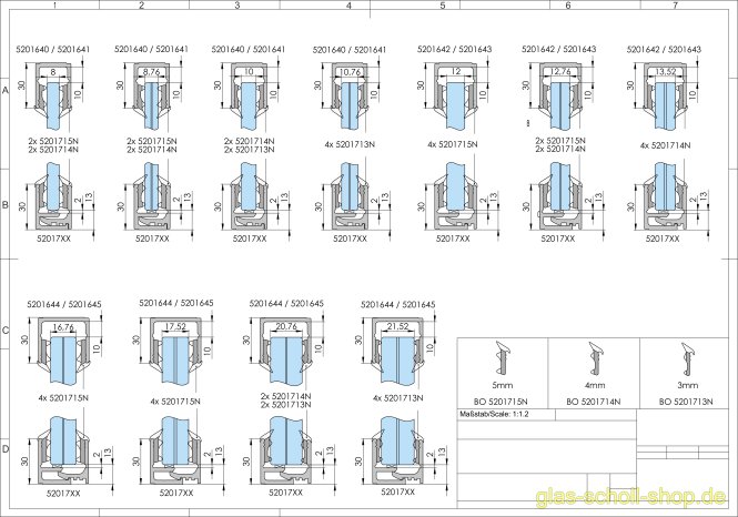 Rahmenprofil Steckgummi 5m Steckgummi 3mm transparent