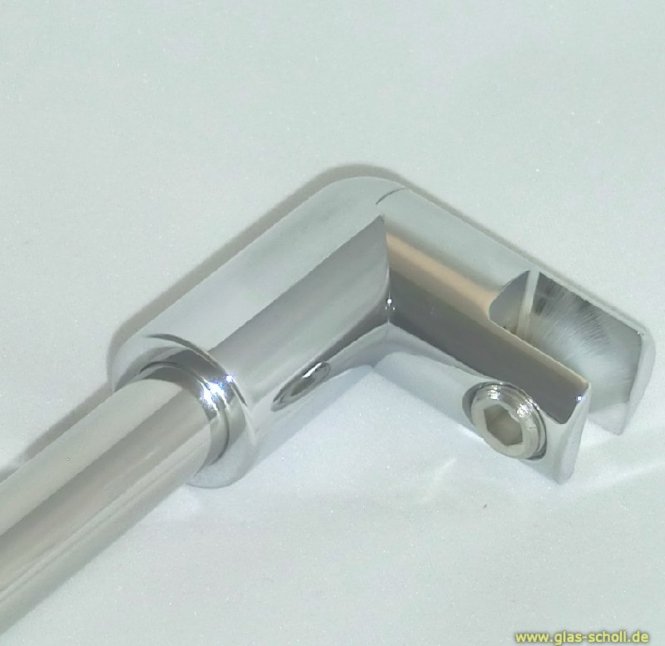 runde Stabilisierungsstange 45° GLAS-WAND 415 mm glanzverchromt (MS7)