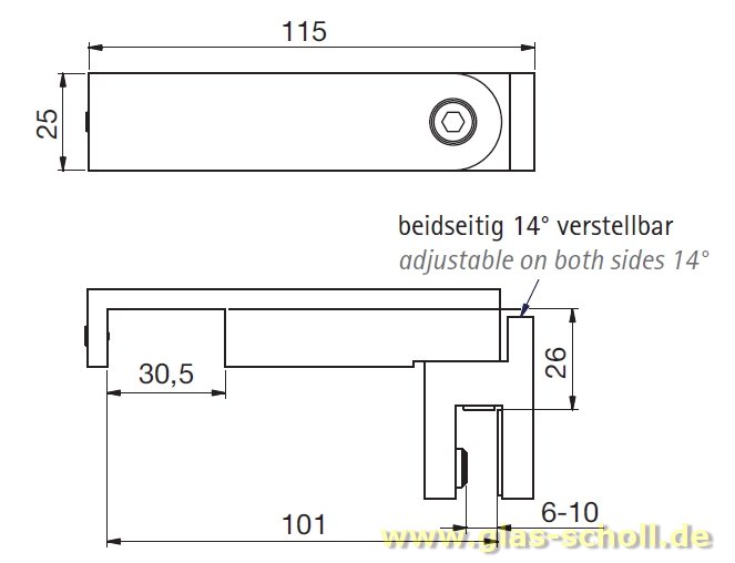 geniales T-Verbindungsstück für rechteckige Stabistange P8474/P8475 glanzverchromt (MS7)