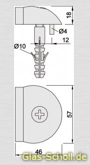 Türpuffer, für Innentüren silberfarbig eloxiert Bodenmontage 