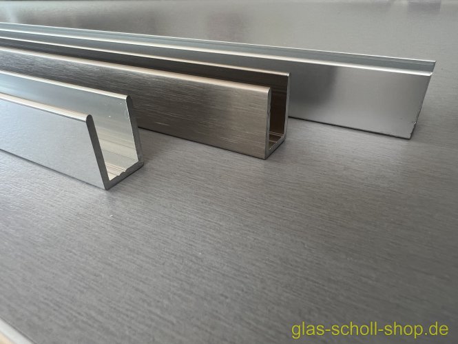 Boden-Wand-Profil (U-Profil) 19x14 2m Länge matt eloxiert