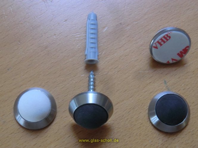 kleiner dezenter d=20 Edelstahl Tür-/Klinken-Stopper für Wandmontage 